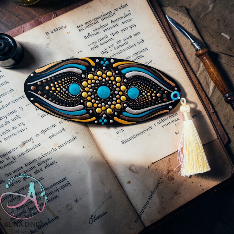 Semn carte pictat manual