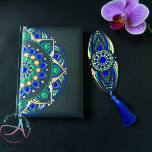 Agenda pictata manual, agenda mandala, set cadou