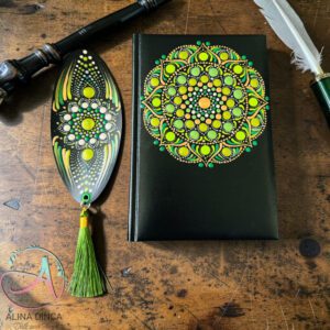 Agenda pictata manual, agenda mandala, set cadou